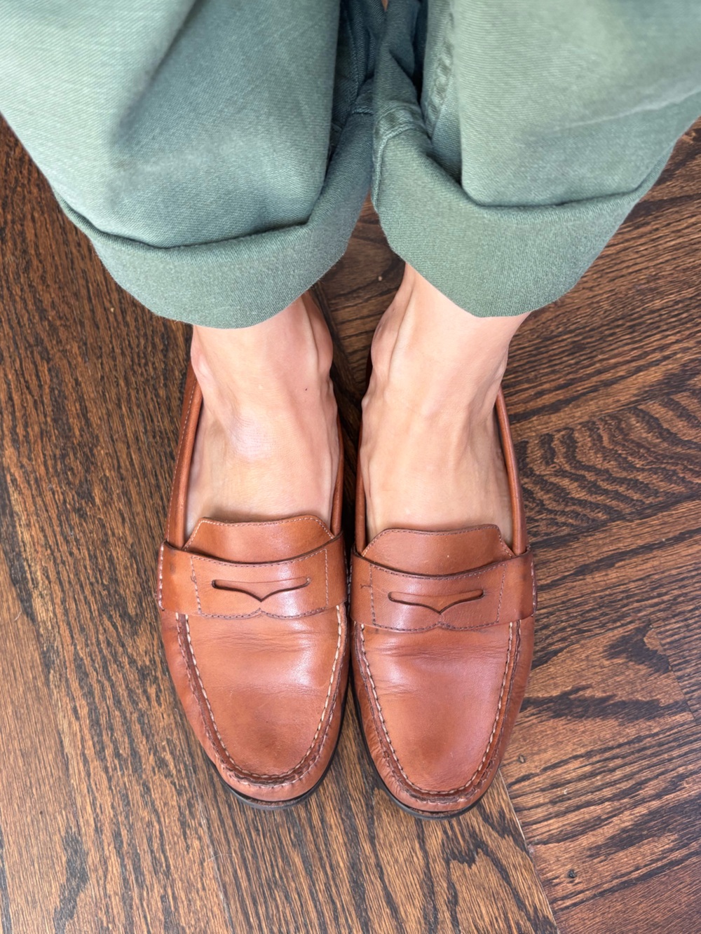 Vintage Cole Haan Cognac Leather Penny Loafers